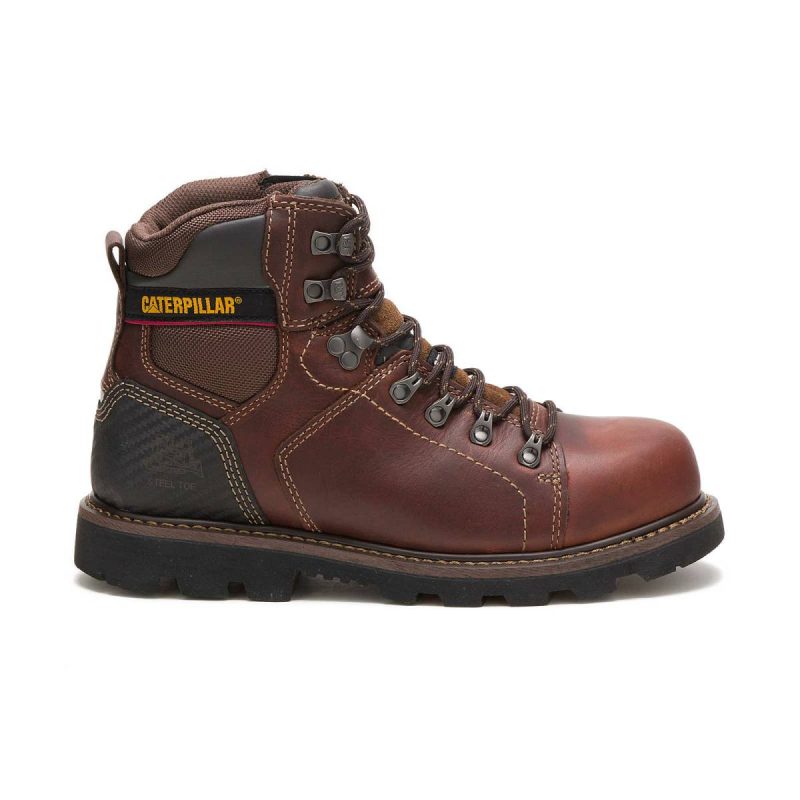 Brown Men Boots Men's Alaska 2.0 Steel Toe Work Boot Cat