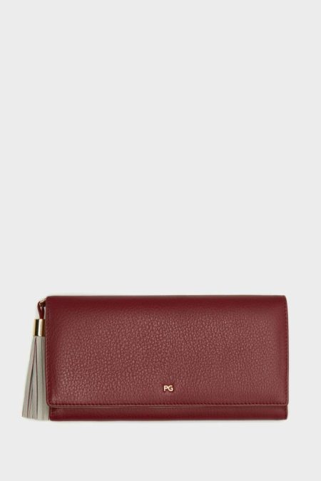 Burgundy Samburu American Wallet Purificacion Garci Women Large Wallets