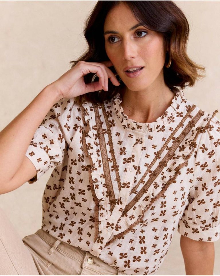 Camel Astera Printed Blouse Women Blouses And Shirts Polín Et Moi - Image 2