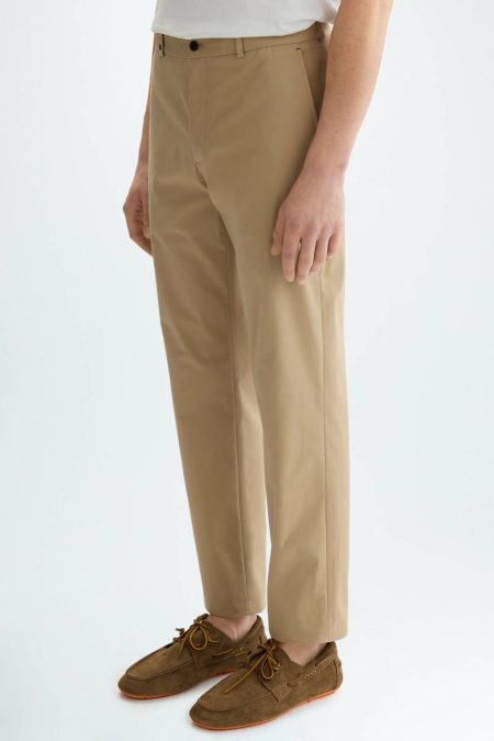 Camel Cotton Twill Regular Fit Chino Trousers Purificacion Garci Trousers Men
