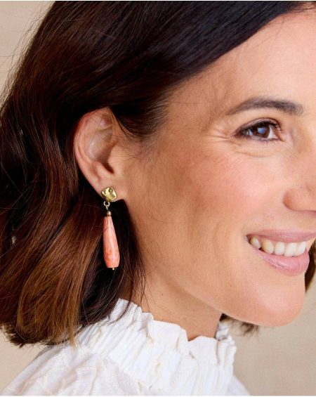 Camel Giulio Long Earring Polín Et Moi Women Jewelry