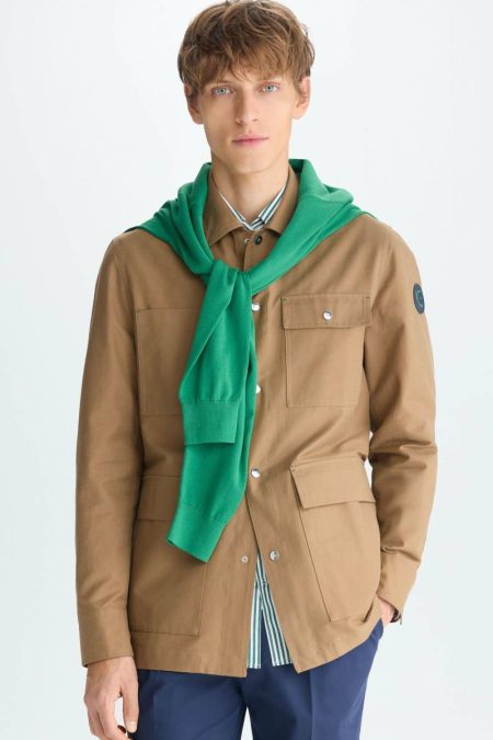 Camel Technical Safari Jacket Men Purificacion Garci Outerwear
