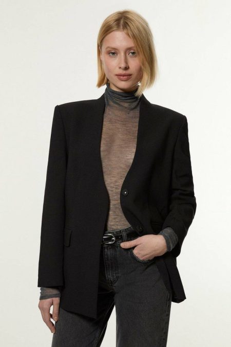 Camel Women Karen Millen Compact Stretch Essential Oversize Tailored Blazer Tailoring
