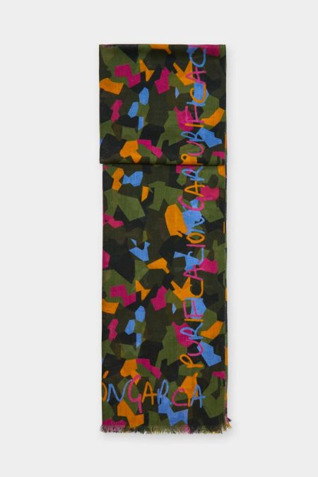 Camouflage Wool Scarf Multicolor Men Purificacion Garci Scarves