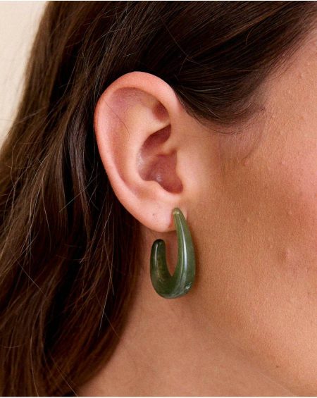 Cannes Green Drop Earring Emerald Green Jewelry Polín Et Moi Women