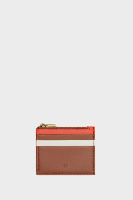 Card Holders And Coin Purses Women Origami Zipped Card Holder Marrón/Naranja Mandarina Purificacion Garci