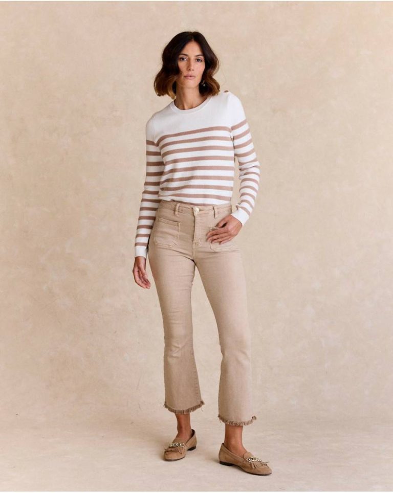 Cardigans And Sweaters Polín Et Moi Raw Women Eugenia Striped Sweater - Image 4