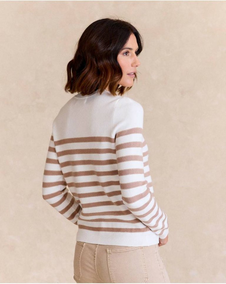 Cardigans And Sweaters Polín Et Moi Raw Women Eugenia Striped Sweater - Image 5