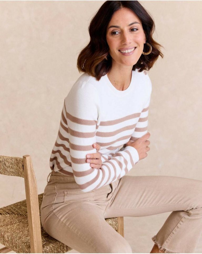 Cardigans And Sweaters Polín Et Moi Raw Women Eugenia Striped Sweater