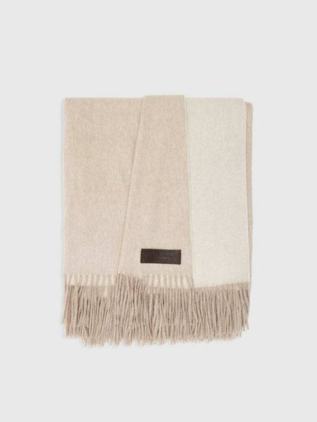 Cashmere Ecru/Camel Men Melrose Blanket John Varvatos