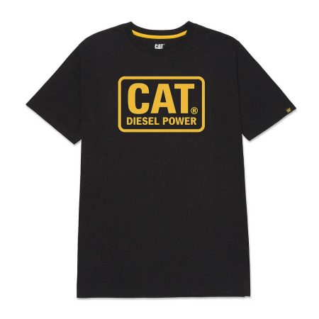 Cat Black/Yellow Tops & Outerwear Men Men's Diesel Power Short Sleeve Tee