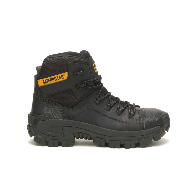 Cat Boots Men Men's Invader Hiker Waterproof Composite Toe Work Boot Black