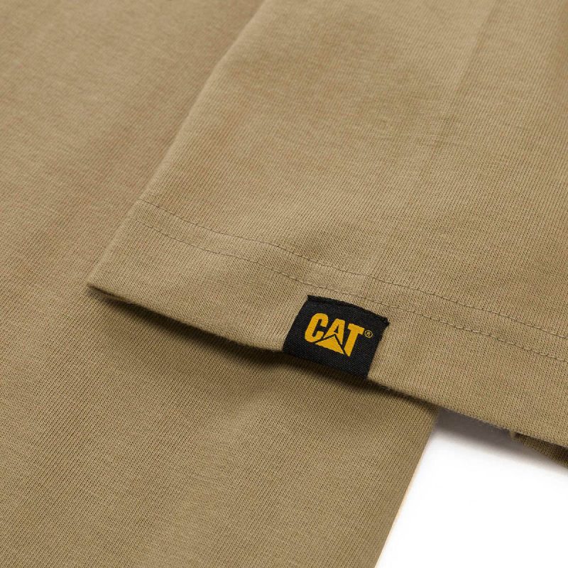Cat Men Khaki Men's Trademark Tee Tops & Outerwear - Image 3