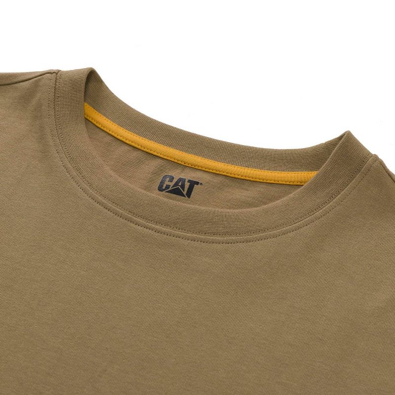Cat Men Khaki Men's Trademark Tee Tops & Outerwear - Image 4