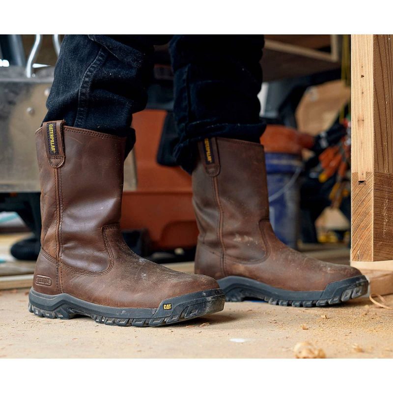 Cat Men Men's Drawbar Steel Toe Work Boot Boots Summer Brown - Image 2
