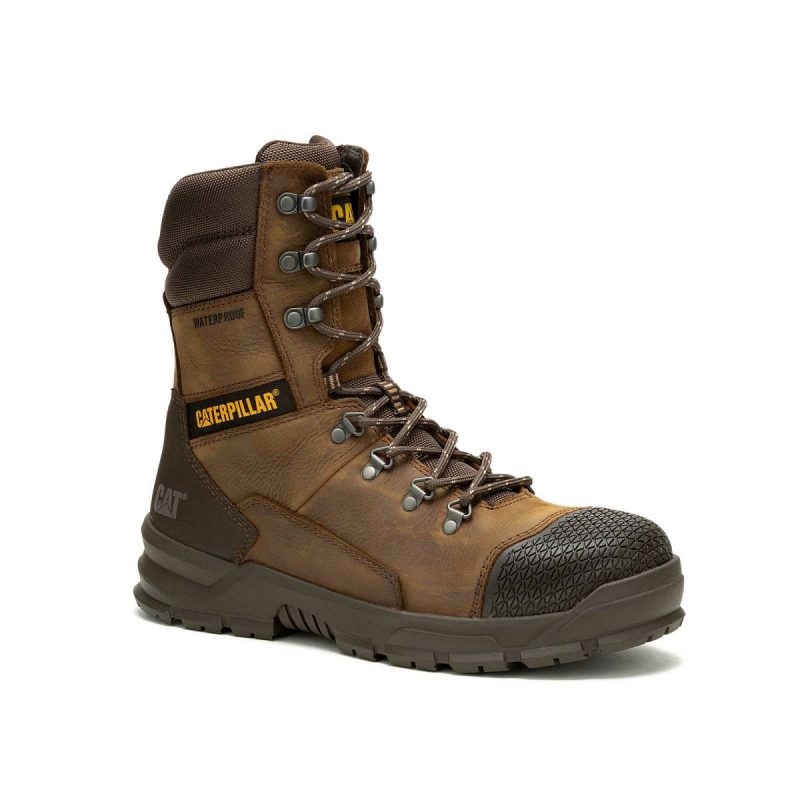 Cat Men Real Brown Men's Accomplice X 8" Waterproof Steel Toe Work Boot Boots - Image 2