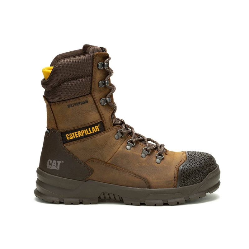 Cat Men Real Brown Men's Accomplice X 8" Waterproof Steel Toe Work Boot Boots