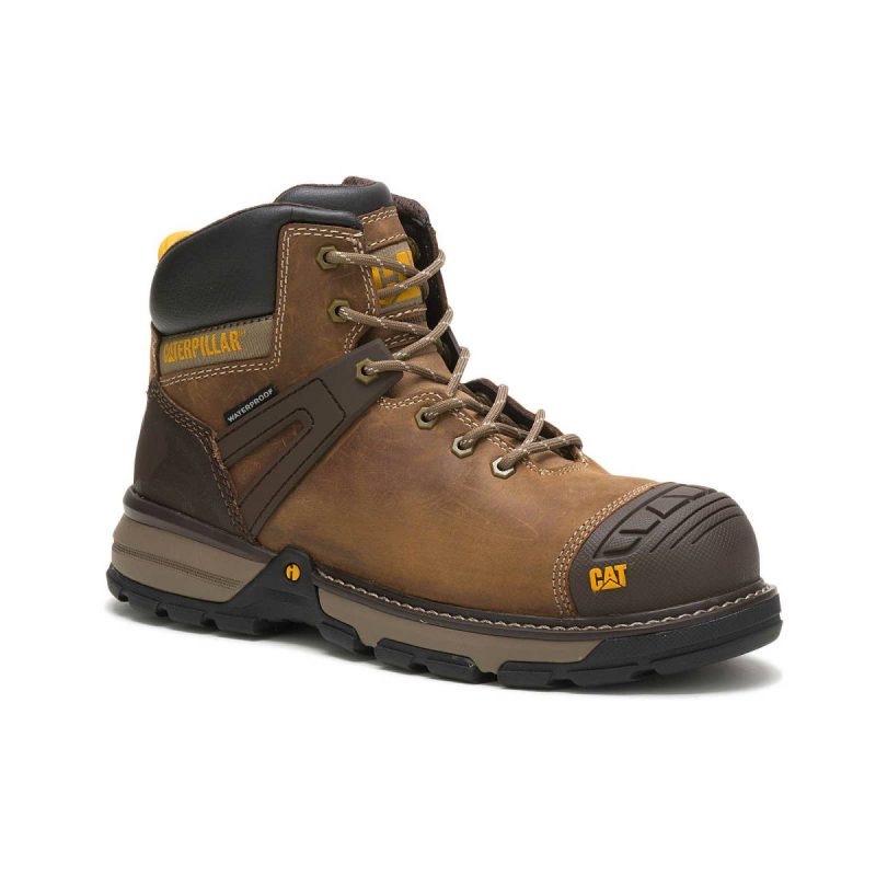 Cat Men's Excavator Superlite Waterproof Carbon Composite Toe Work Boot Dark Beige Boots Men - Image 3