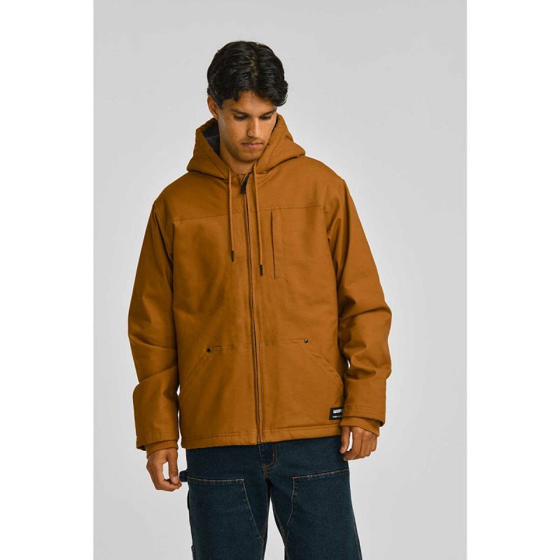 Cat Men's Hooded Sherpa-Lined Jacket Men Tops & Outerwear Bronze - Image 2
