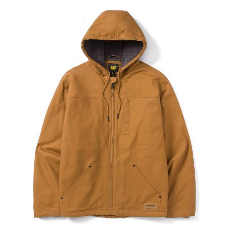 Cat Men's Hooded Sherpa-Lined Jacket Men Tops & Outerwear Bronze