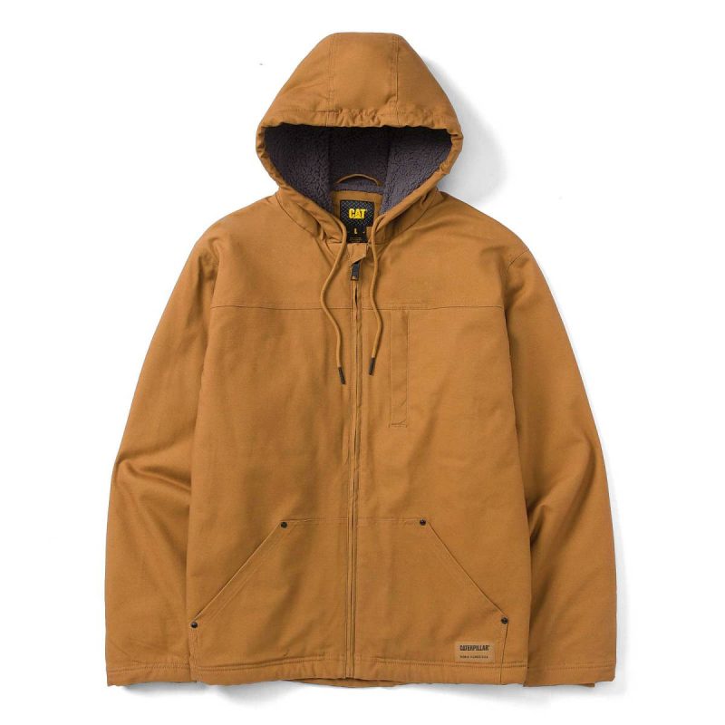 Cat Men's Hooded Sherpa-Lined Jacket Men Tops & Outerwear Bronze