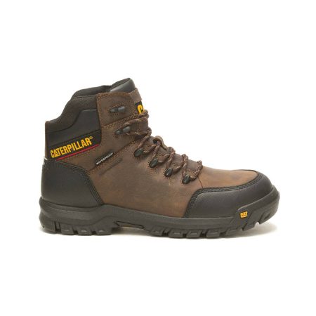 Cat Men's Resorption Waterproof Composite Toe Work Boot Men Boots Seal Brown