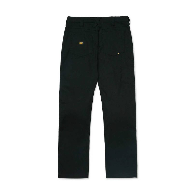 Cat Pants Men's Double Front Stretch Canvas Straight Fit Utility Pant Black Men - Image 3