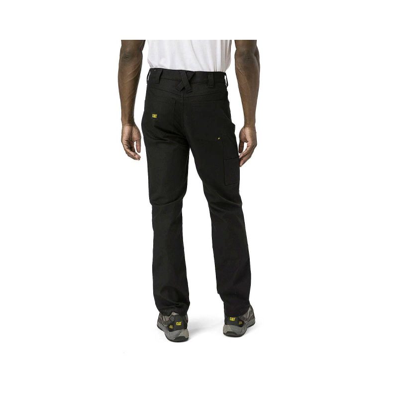 Cat Pants Men's Double Front Stretch Canvas Straight Fit Utility Pant Black Men - Image 4