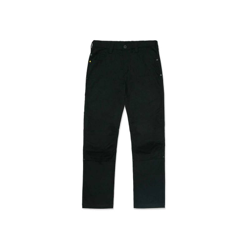 Cat Pants Men's Double Front Stretch Canvas Straight Fit Utility Pant Black Men