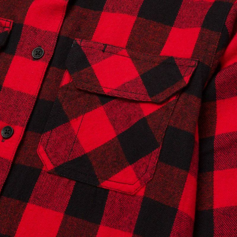 Cat Red Women Women's Buffalo Check Heavyweight Shirt Tops & Outerwear - Image 4