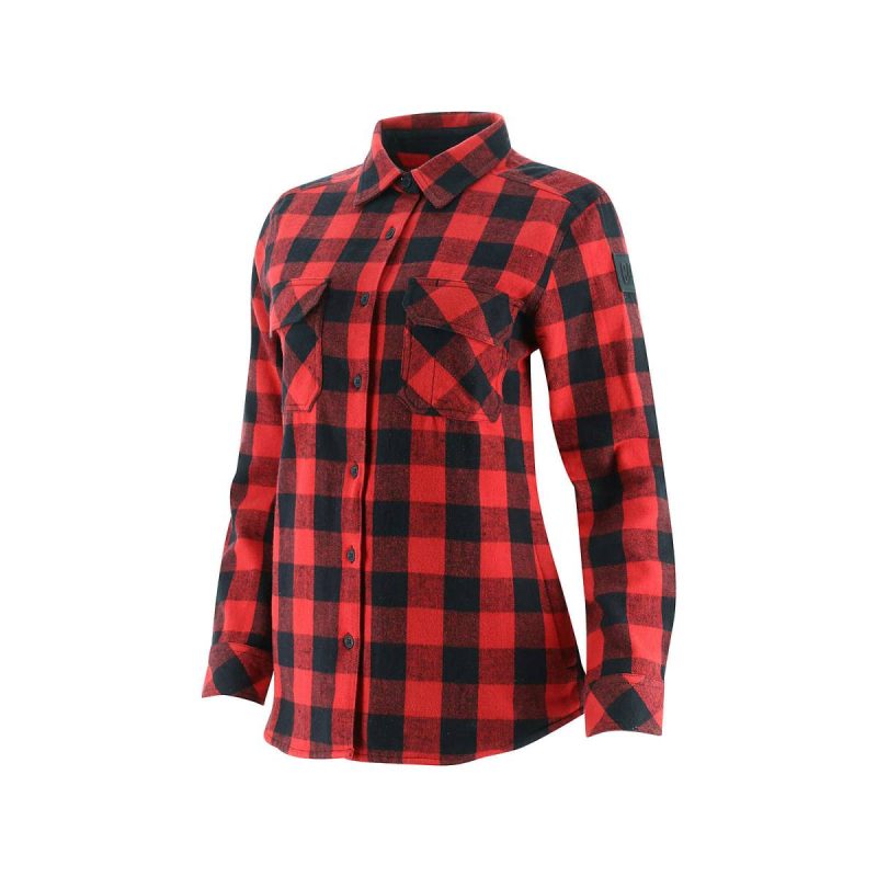 Cat Red Women Women's Buffalo Check Heavyweight Shirt Tops & Outerwear