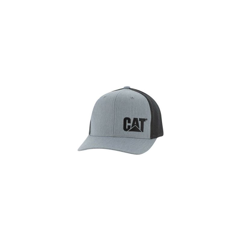 Cat Trademark Trucker Hat - Hats Men Hats & Accessories Heather Grey