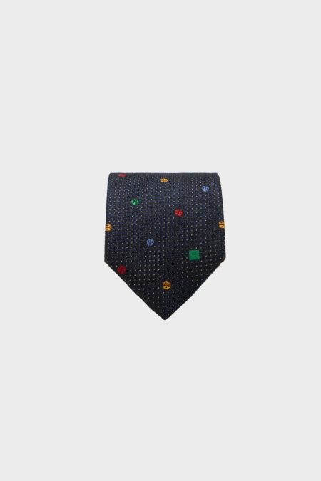 Catarinas Textured Silk Tie Purificacion Garci Men Ties Navy/Multicolor