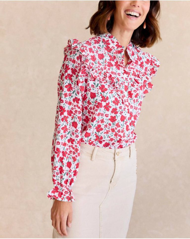 Cherry Cinty Flowers Shirt Polín Et Moi Women Blouses And Shirts - Image 2