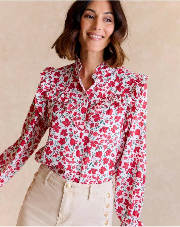 Cherry Cinty Flowers Shirt Polín Et Moi Women Blouses And Shirts - Image 3