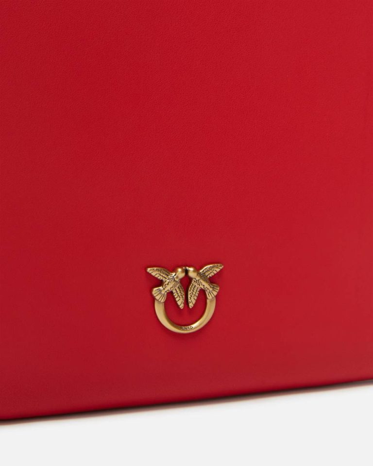 Classic Flat Love Bag Simply Crossbody Bags Red-Antique Gold Pinko - Image 3