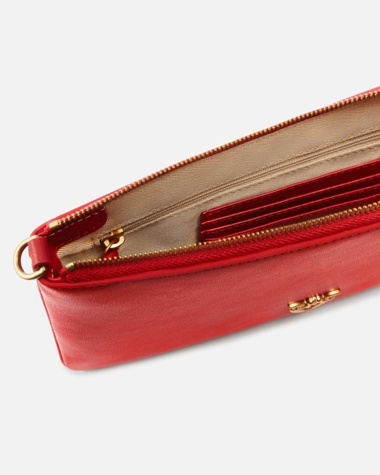 Classic Flat Love Bag Simply Crossbody Bags Red-Antique Gold Pinko - Image 4
