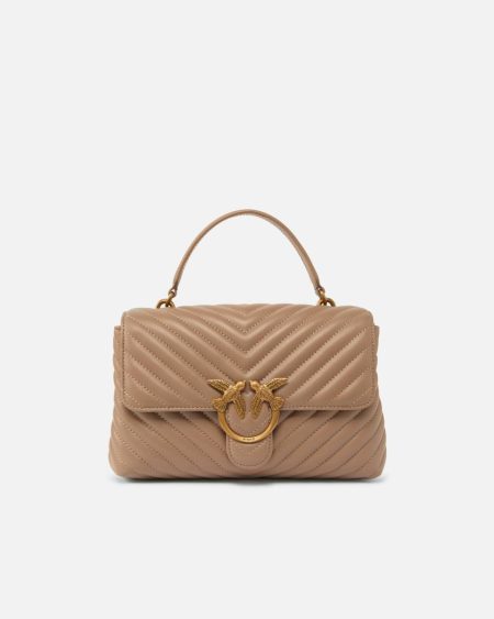 Classic Lady Love Bag Puff Chevron Ginger Biscuit-Antique Gold Pinko Shoulder Bags