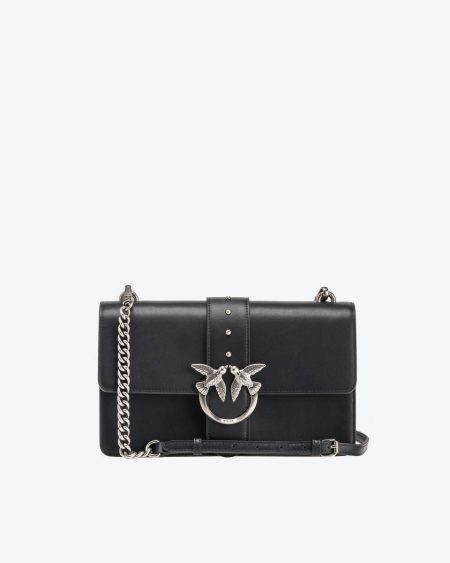 Classic Love Bag One Simply Pinko Black-Old Silver Crossbody Bags