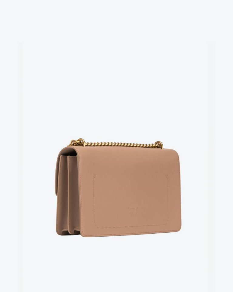 Classic Love Bag One Simply Pinko Ginger Biscuit-Antique Gold Shoulder Bags - Image 2
