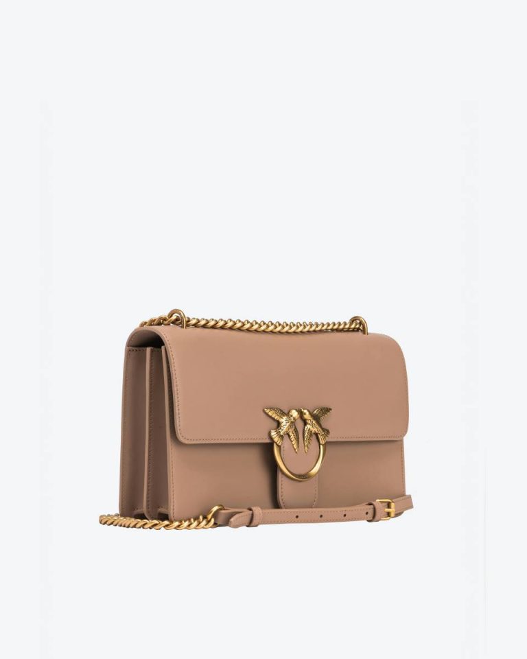 Classic Love Bag One Simply Pinko Ginger Biscuit-Antique Gold Shoulder Bags - Image 3