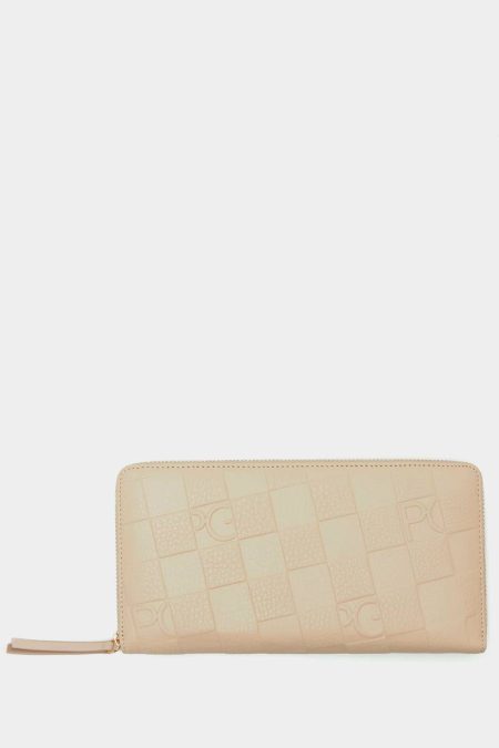 Combinación Única Zipped American Wallet Purificacion Garci Ecru Women Large Wallets