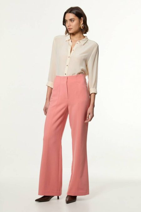 Compact Stretch Tailored Seam Detail Suit Karen Millen Women Coral Suits