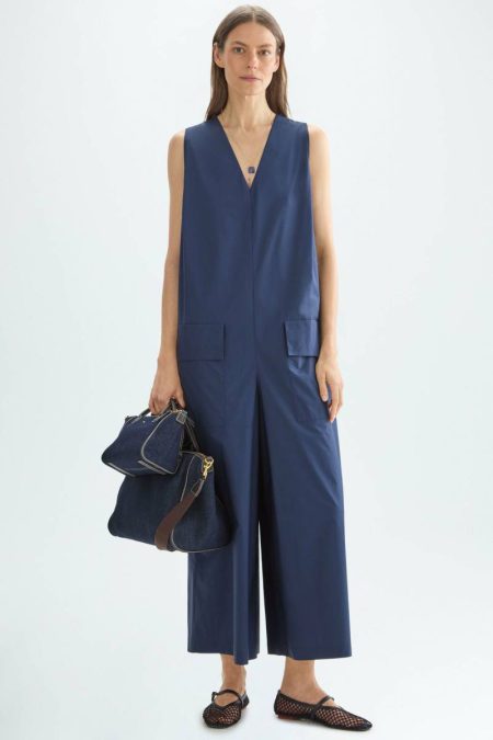 Cotton Straight-Fit Oversize Jumpsuit Women Purificacion Garci Dresses Navy