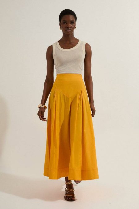 Cotton Woven Prom Skirt With Dropped Waist Detail Karen Millen Women White Skirts