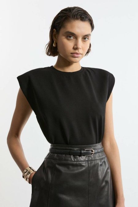 Cream Women Tops Karen Millen Ponte Shell Top