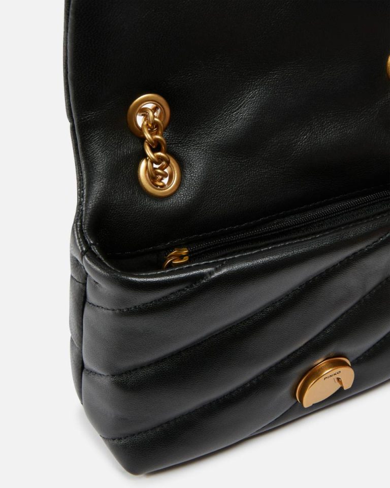 Crossbody Bags Baby Love Bag Puff Maxi Quilt Black-Antique Gold Pinko - Image 4