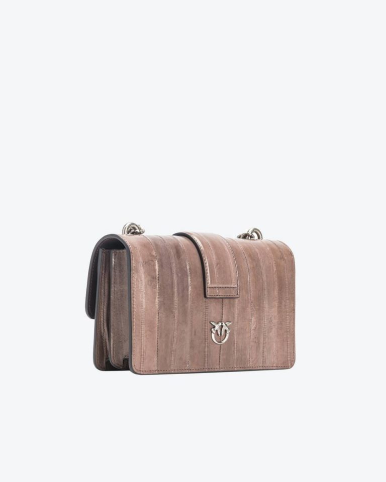 Crossbody Bags Beige - Iron-Old Silver Pinko Galleria Mini Love Bag One In Eel Skin - Image 2