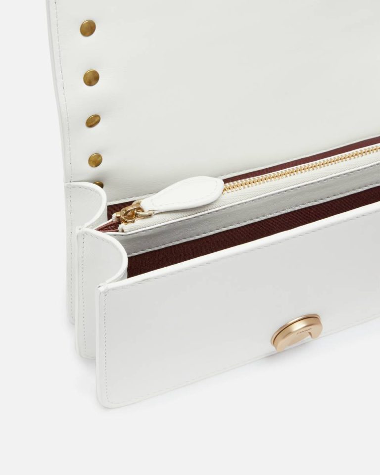 Crossbody Bags Love Bag Crossbody Bag With Mother-Of-Pearl Studs Faded Sand Beige-Light Gold Pinko - Image 4