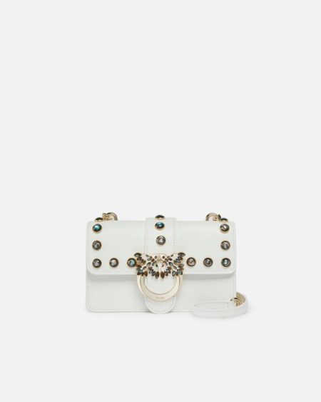Crossbody Bags Love Bag Crossbody Bag With Mother-Of-Pearl Studs Faded Sand Beige-Light Gold Pinko